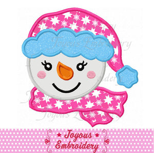 Christmas Snowman Face For Girls Applique Embroidery Design NO:1652