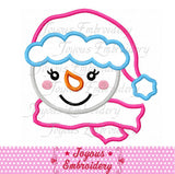 Christmas Snowman Face For Girls Applique Embroidery Design NO:1652