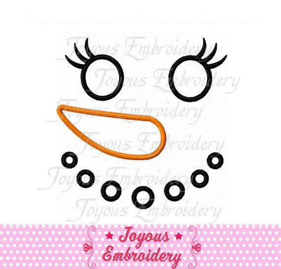 Snowman Face for girls Applique Machine Embroidery Design NO:1419