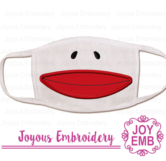 Instant Download Sock Monkey Face Applique Machine Embroidery Design 2913