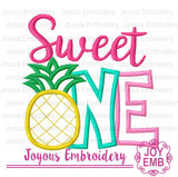 Sweet One Pineaple Machine embroidery Design NO:3473