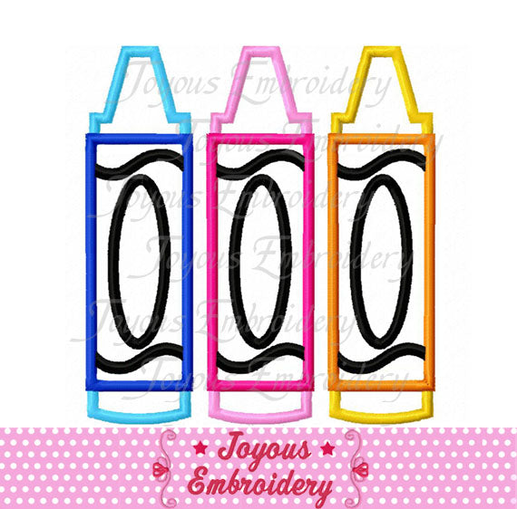 Crayons Applique Machine Embroidery Design