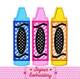 Crayons Applique Machine Embroidery Design