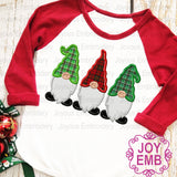Three Gnomes Applique Embroidery Design,Gnome embroidery design NO:2646