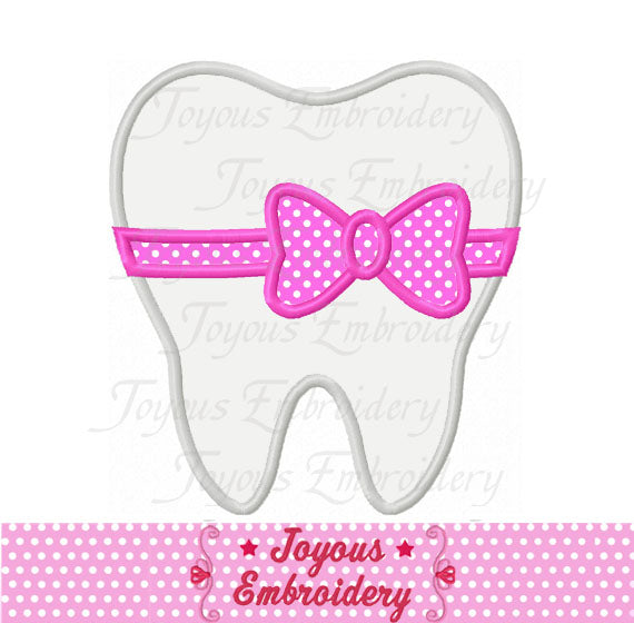 Bow Tooth Applique Machine Embroidery Design NO:2391