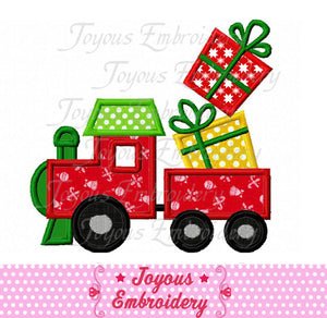Train Christmas Gift Applique Machine Embroidery Design NO:1876