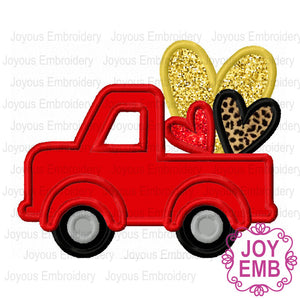 Valentines day Truck Heart Embroidery Applique Design NO:2672