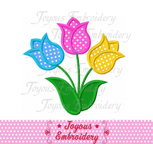 Easter Tulip Applique Embroidery Machine Design NO:2565
