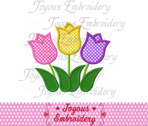 Easter Tulips Applique Machine Embroidery Design NO:1469