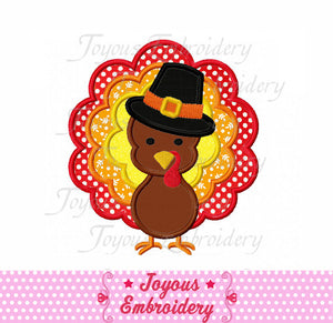 Thanksgiving Turkey For Boy Applique Embroidery Design NO:1567