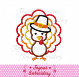 Thanksgiving Turkey For Boy Applique Embroidery Design NO:1567