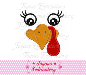 Thanksgiving Turkey Face Applique Machine Embroidery Design NO:1255