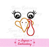 Thanksgiving Turkey Face Applique Machine Embroidery Design NO:1255