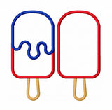 Instant Download Two Popsicles Applique Machine Embroidery Design NO:1334
