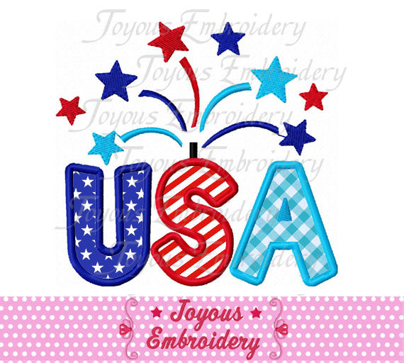 Instant Download USA Applique Embroidery Design NO:1737
