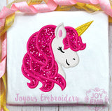 Unicorn Applique Machine Embroidery Design