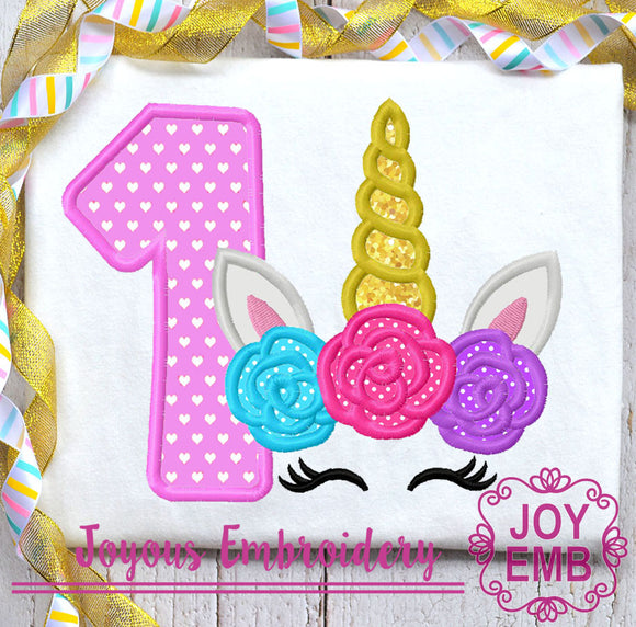 First Birthday Unicorn machine embroidery file NO:3582