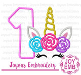 First Birthday Unicorn machine embroidery file NO:3582