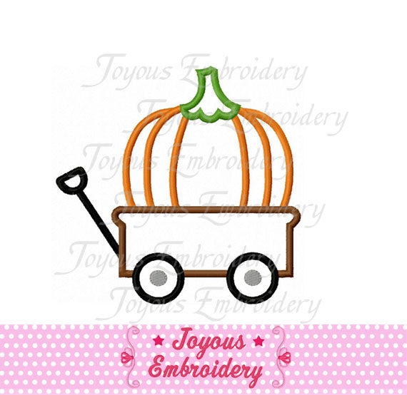 Thanksgiving Wagon Pumpkin Applique Machine Embroidery Design NO:1379