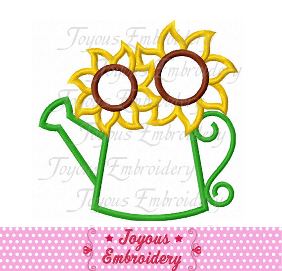 Instant Download Watering can sunflower Applique Machine Embroidery Design NO:2597