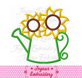 Instant Download Watering can sunflower Applique Machine Embroidery Design NO:2597