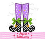 Halloween Witch Boots Applique Machine Embroidery Design NO:1240