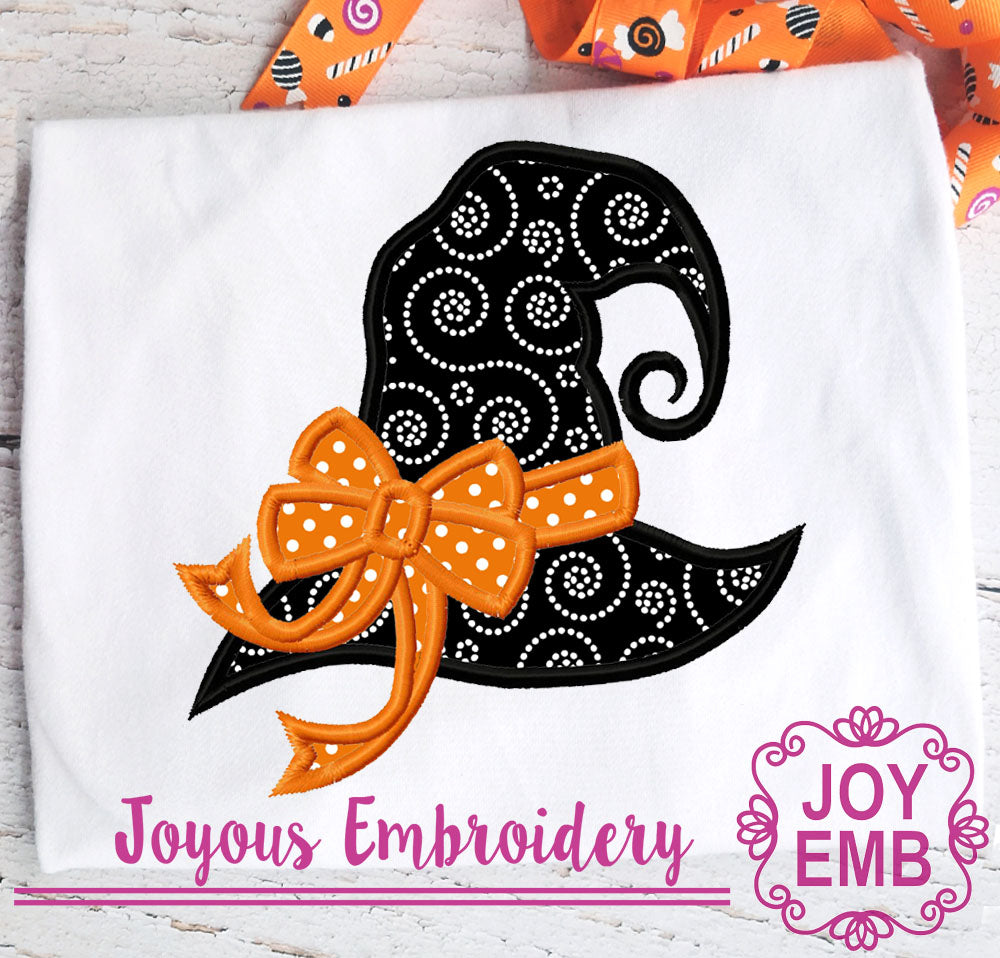 Halloween Witch Hat Applique Machine embroidery NO:3049