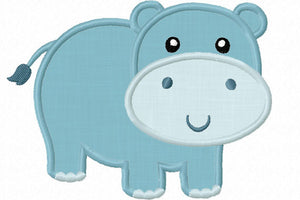 Instant Download Hippo Applique Machine Embroidery Design NO:1222