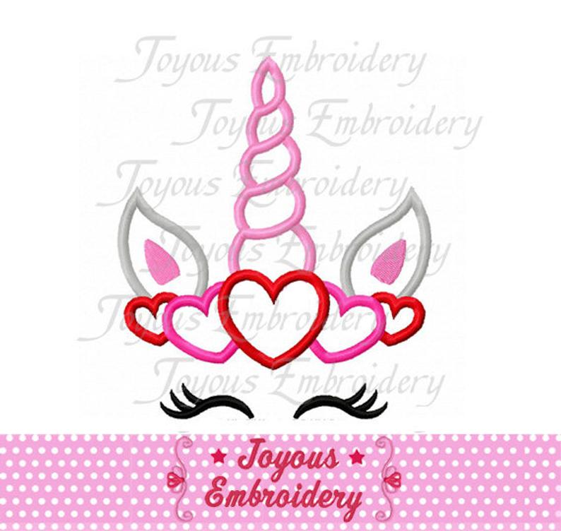 Valentine's day Unicorn Applique Embroidery Design NO:2426
