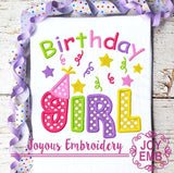 Birthday Girl Applique Machine Embroidery Design NO:1166