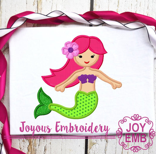 Mermaid Applique Machine Embroidery Design NO:1305
