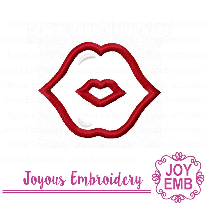 Instant Download Lip Print Applique Machine Embroidery Design NO:2707